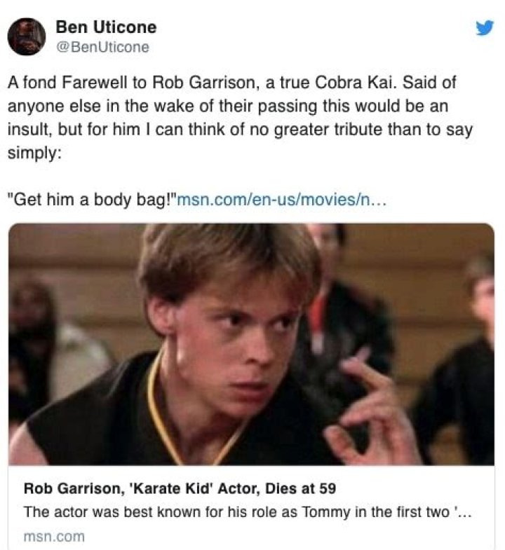 Know About Rob Garrison; Karate Kid, Age, Death, Wiki, Wife, Net Worth
